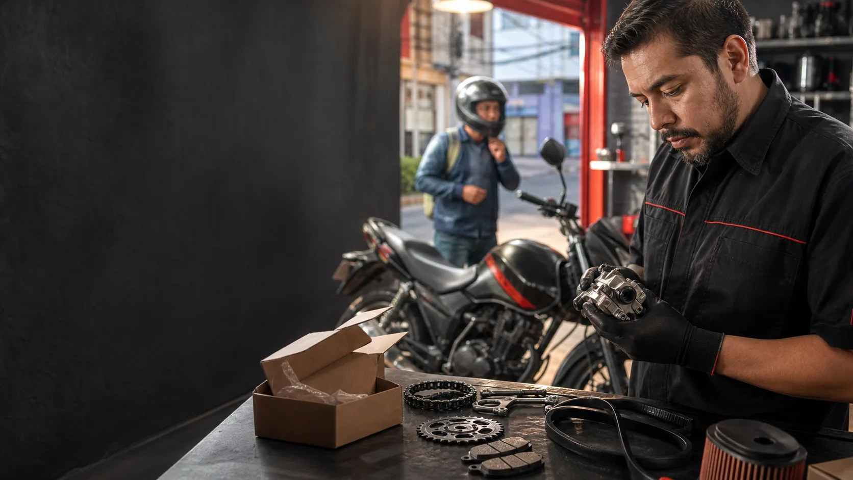 Taller de motocicletas con atención para encontrar refacciones compatibles