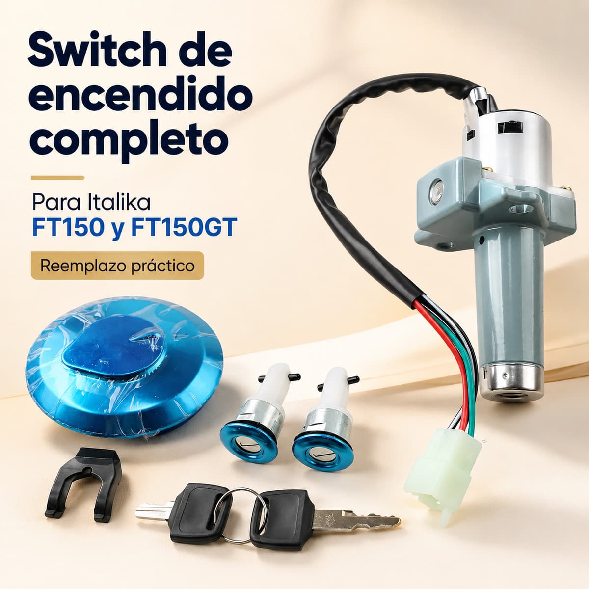 Switch de encendido completo para Italika FT150/FT150GT
