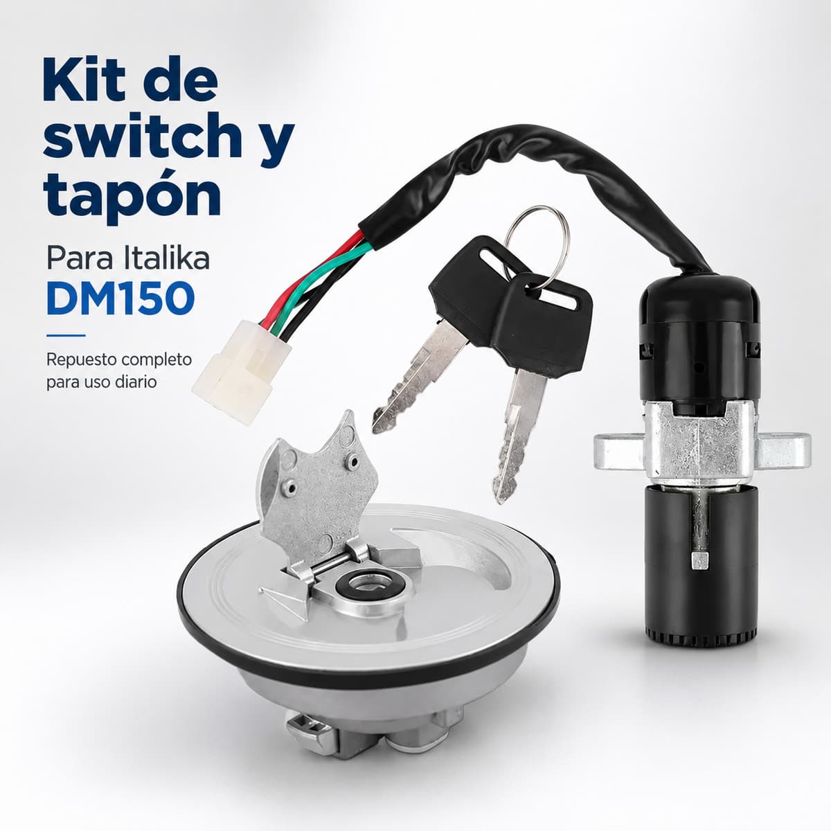 Kit de switch y tapon de gasolina para Italika DM150