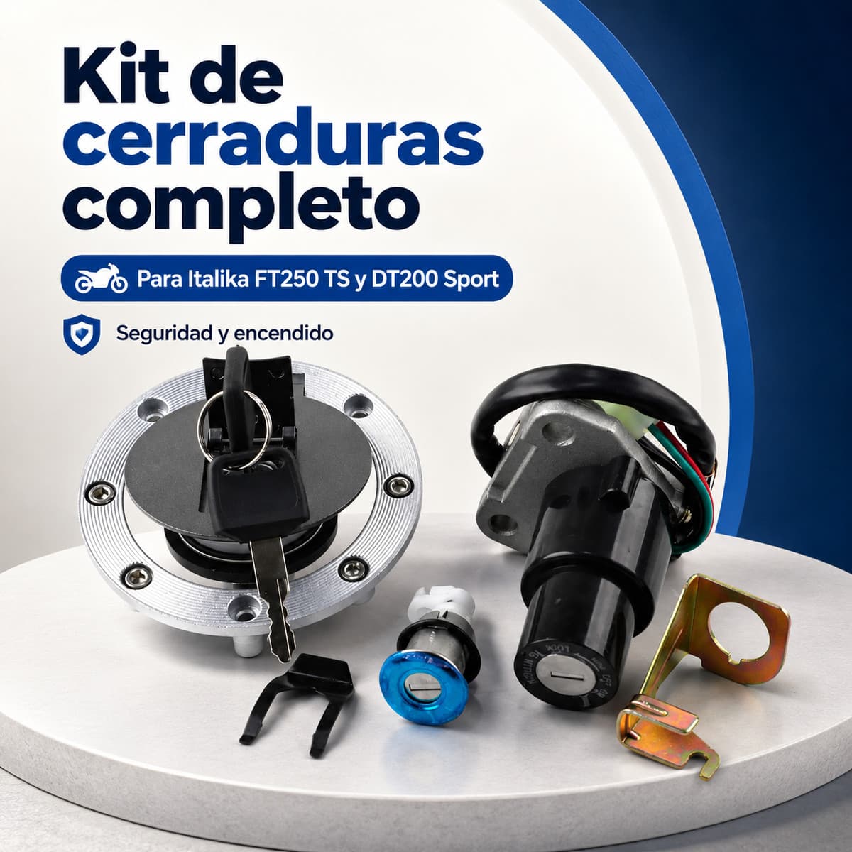 Kit de cerraduras para Italika FT250 TS/DT200 Sport